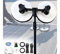 vnmudzeo Kit per La Pulizia di Centrali Fotovoltaiche di Montagna - con 11,5 Piedi A 18 Piedi Palo in Alluminio da 7,4 M, Doppia Spazzola da Φ65,6 5.5m/18ft(Wired)