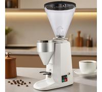 vnmudzeo Macinacaffè Elettrico A Macine Piatte da 360 W - 19 Impostazioni Precise, per caffè Espresso/A Filtro/A Freddo/A Stantuffo White