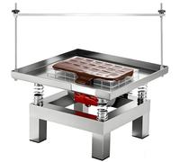 vnmudzeo Mini Tavolo Vibrante in Acciaio Inox, Bolle Minime per Aumentare La Densità del Materiale, Piattaforma Vibrante Elettrica 35X35 Cm, per Calcestruzzo E Lavori Artigianali Upgrade