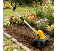 vnmudzeo Motocoltivatore A Batteria, Motocoltivatore A Batteria da 20 V 270 Giri/Min, Larghezza 22 Cm E profondità 18 Cm Motocoltivatore, per Balconi, Terrazze E Piante in Vaso 2000mAh