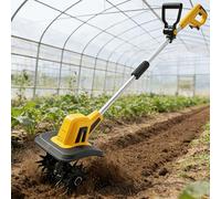 vnmudzeo Motocoltivatore Elettrico A Batteria da 20 V, Larghezza 22 Cm E profondità 18 Cm, Motocoltivatore A 4 Denti in Acciaio 4000mAh