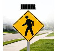 vnmudzeo Segnale di Attraversamento pedonale a LED ad energia Solare 24IN