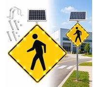 vnmudzeo Segnale pedonale Lampeggiante a energia Solare da 24"/30" 24IN