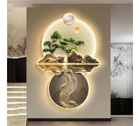 Vnook Arte murale 3D, sculture da Parete, Arte sospesa con Luce a LED, Decorazione con sculture 3D, Dipinti Cinesi da Appendere alla Parete