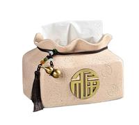 Vnook Cassetto portacarta in Ceramica, portacarta igienica, portatovaglioli di Carta, Estrazione fluida, Stile Cinese, for riporre tovaglioli for la casa, for Hotel e da tavola(White)