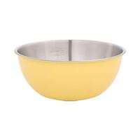 Vnook Ciotola mescolare in acciaio inossidabile, contenitore impasti, ciotola insalata di verdure, for uso domestico, cucina, fermentazione di impasti e servizio di insalate(Yellow,26cm)