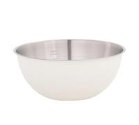 Vnook Ciotola mescolare in acciaio inossidabile, contenitore impasti, ciotola insalata di verdure, for uso domestico, cucina, fermentazione di impasti e servizio di insalate(White,21cm)