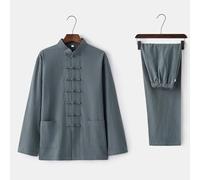 Vnook Completo da Uomo for Arti Marziali Tradizionali Cinesi Kung Fu Tai Chi Allentato Classico Tangzhuang Camicia a Maniche Lunghe Pantaloni Tuta da Allenamento Uniforme (Color : Green, Size : XL)