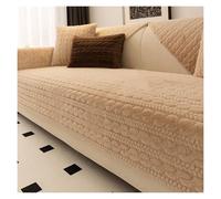 Vnook Cuscino Divano, Cuscino Divano in Peluche, Protezione Antiscivolo Divano, copridivano, Caldo, Super Morbido, for Divano del Soggiorno, Inverno, Divano a Due posti, Universale(Beige,70x210cm)