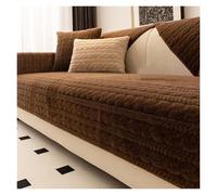Vnook Cuscino Divano, Cuscino Divano in Peluche, Protezione Antiscivolo Divano, copridivano, Caldo, Super Morbido, for Divano del Soggiorno, Inverno, Divano a Due posti, Universale(Brown,110x180cm)