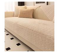 Vnook Cuscino Divano, Cuscino Divano in Peluche, Protezione Antiscivolo Divano, copridivano, Caldo, Super Morbido, for Divano del Soggiorno, Inverno, Divano a Due posti, Universale(White,90x210cm)