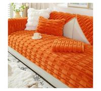 Vnook Cuscino for Divano in Peluche, copridivano Invernale Ispessito, copridivano, 1 2 3 4 posti, Antiscivolo, Caldo, for Soggiorno, Tutti i Tipi di divani e sedie(Orange,90x90cm)
