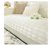 Vnook Cuscino for Divano in Peluche, copridivano Invernale Ispessito, copridivano, 1 2 3 4 posti, Antiscivolo, Caldo, for Soggiorno, Tutti i Tipi di divani e sedie(White,70x90cm)