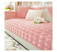 Vnook Cuscino for Divano in Peluche, copridivano Invernale Ispessito, copridivano, 1 2 3 4 posti, Antiscivolo, Caldo, for Soggiorno, Tutti i Tipi di divani e sedie(Pink,70x90cm)