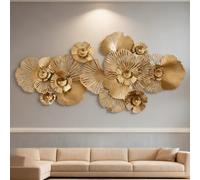 Vnook Decorazione da Parete in Ferro battuto Floreale 3D - Decorazione da Parete for Divano del Soggiorno, Decorazione da Parete for Comodino della Camera da Letto, Arte Floreale in Metallo