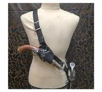 Vnook Fondina per Pistola a Spalla in Pelle PU, Unico Design Vintage Medievale Steampunk, Regolabile, Leggera, Adatta per Giochi di Ruolo, Halloween e Costumi da Pirata, Nero