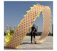 Vnook Nastro da Ballo Dragon Poi, Giocattolo da giocoliere con Squame, Aquilone colorato 3D in Seta, Poi Che Gira e Si agita, Giochi di Fitness all'aperto for Giardino/Parco/Spiaggia(Yellow,6m)