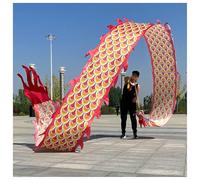 Vnook Nastro da Ballo Dragon Poi, Giocattolo da giocoliere con Squame, Aquilone colorato 3D in Seta, Poi Che Gira e Si agita, Giochi di Fitness all'aperto for Giardino/Parco/Spiaggia(Red,6m)