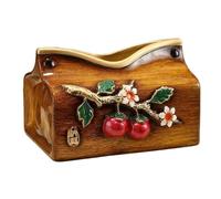 Vnook Porta fazzoletti in Ceramica, Porta tovaglioli, Copri Scatola fazzoletti, Motivo Cachi, Stile Cinese, for Soggiorno, Camera da Letto, Sala da Pranzo, tavolino da caffè(20x15x13cm)