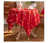 Vnook Tovaglia, Tovaglia Jacquard con Nappe, Tovaglia Rettangolare for la Casa, Decorativa, Lavabile, for Cucina, Tavolo da Pranzo, Tavolino da caffè, Festa, Cena(Red,140 * 180cm)
