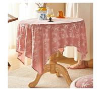 Vnook Tovaglia, Tovaglia Jacquard con Nappe, Tovaglia Rettangolare for la Casa, Decorativa, Lavabile, for Cucina, Tavolo da Pranzo, Tavolino da caffè, Festa, Cena(Pink,140 * 140cm)