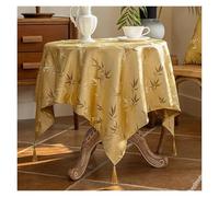 Vnook Tovaglia, Tovaglia Jacquard con Nappe, Tovaglia Rettangolare for la Casa, Decorativa, Lavabile, for Cucina, Tavolo da Pranzo, Tavolino da caffè, Festa, Cena(Yellow,140 * 140cm)