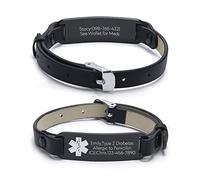 VNOX Braccialetti di allerta medica per uomini e donne bambini con incisione gratuita regolabile in acciaio inox maglia di emergenza medica ID braccialetti braccialetto braccialetto, 8.2 inches,