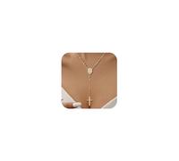 Vnox Material de cobre perlas de flor Zircon en forma de corazón Our Lady marca facetada cruz collar oro