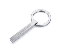 Vnox Personalizzato Coppie Personalizzate BFF Fratelli Sorelle Portachiavi del Partner Della Famiglia 4 Lati Nome 3D Barra Cuboide Verticale Portachiavi Accessori per Bagagli/Borse,Incisione Gratuita