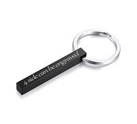 Vnox Personalizzato Coppie Personalizzate BFF Fratelli Sorelle Portachiavi del Partner Della Famiglia 4 Lati Nome 3D Barra Cuboide Verticale Portachiavi Accessori per Bagagli/Borse,Incisione Gratuita
