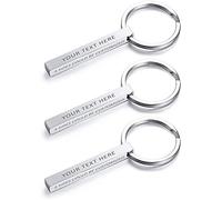 Vnox Personalizzato Coppie Personalizzate BFF Fratelli Sorelle Portachiavi del Partner Della Famiglia 4 Lati Nome 3D Barra Cuboide Verticale Portachiavi Accessori per Bagagli/Borse,Incisione Gratuita