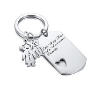 Vnox Portachiavi Personalizzato 4 Nome Famiglia Bambini Figure di Ragazza e Ragazzo Portachiavi Inciso Portachiavi Regalo per Mamma Pap¨¤ Fratelli Sorelle Festa Compleanno