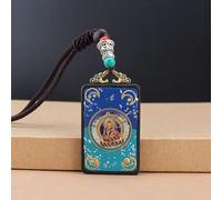 VNsdSD 30 disegni in stile etnico fatti a mano Thangka in legno di sandalo nero con ciondolo a forma dio elefante Bagua, collana Toem in esotico