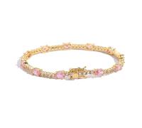 VNsdSD Braccialetti da tennis for donna con zirconi cubici a taglio ovale rotondo classico strass placcato oro 18 carati for gioielli sposa(Rose gold 8)