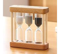VNsdSD Clessidra in Legno con Timer da 1+3+5 Minuti, Decorazione Creativa Sabbia, Piccoli Ornamenti, Regalo