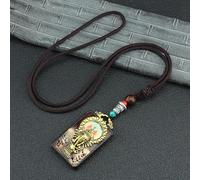 VNsdSD Collana con ciondolo a forma di elefante in ebano, stile vintage nepalese, statua Buddha e a dio, esotico, for catena(C)