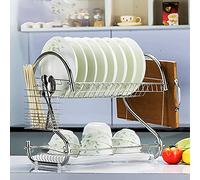 VNsdSD Ripiano Scolapiatti for Cucina, in Acciaio Inossidabile con Portautensili/Scolapiatti/Supporto for Tagliere Portaposate for Bicchiere, Tazza, Piatto - Tappetino Assorbente