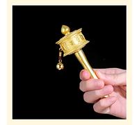 VNsdSD Ruota di preghiera tenuta in mano Ruota di preghiera buddista Ruota di rame artigianale tibetana Mantra Altare Decorativo Buddista Religione Buddha(A,1)