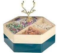 VNsdSD Vassoio for stuzzichini con coperchio, vassoio for frutta di cervo, secca a doppio strato for la casa, scomparto for riporre gli snack, semi melone, caramelle, noci, piatto(A2 Layer)