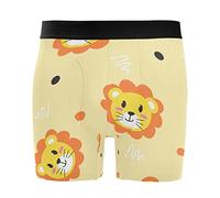 Vnurnrn Simpatico Leoncino Animale Giallo Boxer Uomo Mutande Set, Pacco da 2 Slip Elasticizzato Intimo Trunk Classico Ampio Elastico