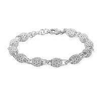 VNVFJKLO braccialetto, Bracciale con perline in argento intagliato cavo dell'amicizia Gioielli in sterling Regali for sorelle Amiche Coppie