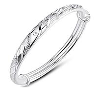 VNVFJKLO braccialetto, Bracciale rigido dell'amicizia con polsino regolabile Phoenix intagliato a mano, gioielli in argento da donna, regali di compleanno for sorelle, amiche, coppie