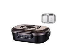 VNVFJKLO Contenitore per il pranzo, Bento Boxes Box for la scuola Stile Ufficio Lunchbox portatile Microonde Stoviglie(Single Layer Black)