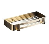 VNVFJKLO mensola da bagno, Organizer da parete in acciaio inossidabile for soluzioni efficienti di stoccaggio e risparmio spazio in bagno(Gold)