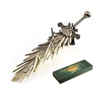 VNVFJKLO Modello da Gioco, Spada da Gioco Interamente in Metallo 11,8 Pollici con Supporto espositivo, Decorazione scrivania Collezione for Cosplay e Regalo for Giocatori
