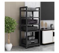 VNVFJKLO Rack Audio a Torre, Armadio for componenti Audio/Video con Supporto multimediale a 5 Livelli Alto 120 cm/47 Pollici, Armadio for Rack for Stereo, for Home Office Theater(Black)