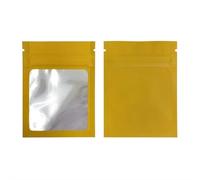 VNVFJKLO sacchetti di plastica sigillati, 100 pezzi sacchetti di chiusura in lamina piatta, cosmetici con sali da bagno, un lato trasparente, mini spessi in mylar richiudibili lampo(Orange)