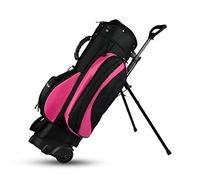 VNVFJKLO Sacchi da Golf, Supporto for Borsa da Golf for Pesante | Sacca Perfetta di Grande capacità for campi con Doppie Cinghie e puleggia for Un Facile Trasporto(Pink)