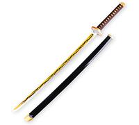 VNVFJKLO Spada da Samurai in Stile Anime, Modello di Spada in Legno Cos Anime, Oggetti Scena for Giochi Ruolo con Fodero, Non affilata(E)