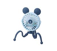 VNVFJKLO Ventilatore portatile, Ventilatore USB ricaricabile da letto for passeggino retrattile muto con clip Mini ventilatore portatile variabile ufficio(Blue)